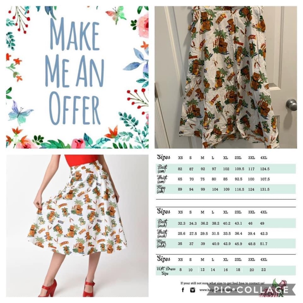 Hell Bunny Tiki Aloha Skirt 4xl - worn once!